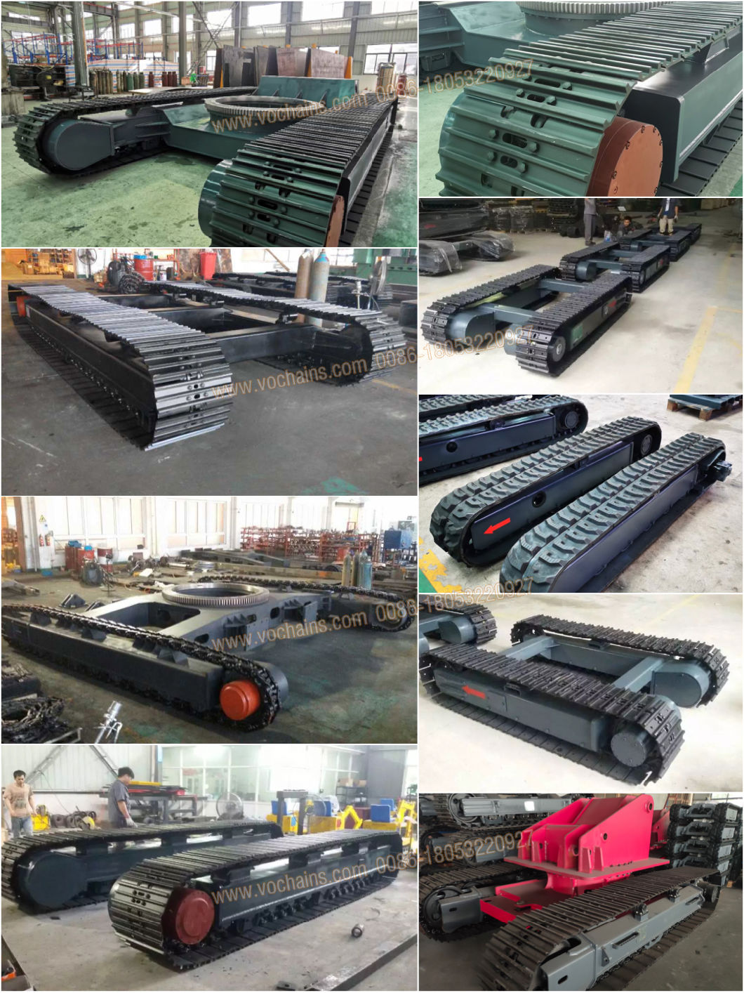 Customized Steel Undercarriage for Rotary Drilling Rig, Pile Drive Rubber Crawler Track Undercarriage