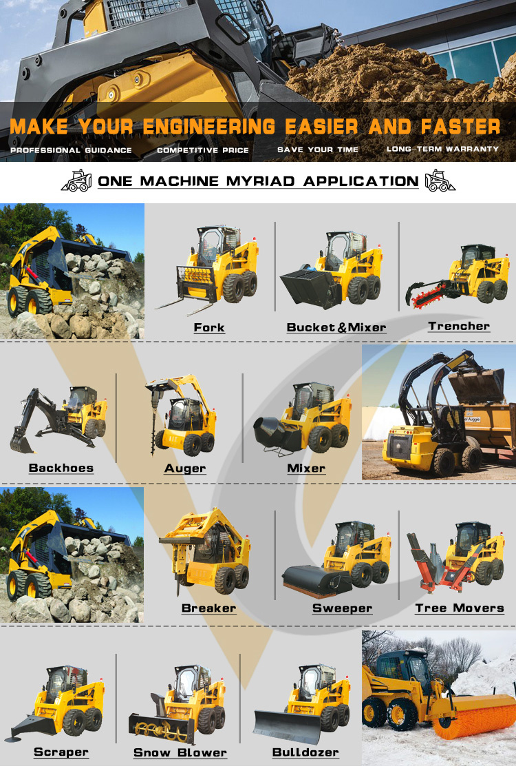 Earth Moving Machinery Rubber Vts65 Crawler Track Skid Steel Loader
