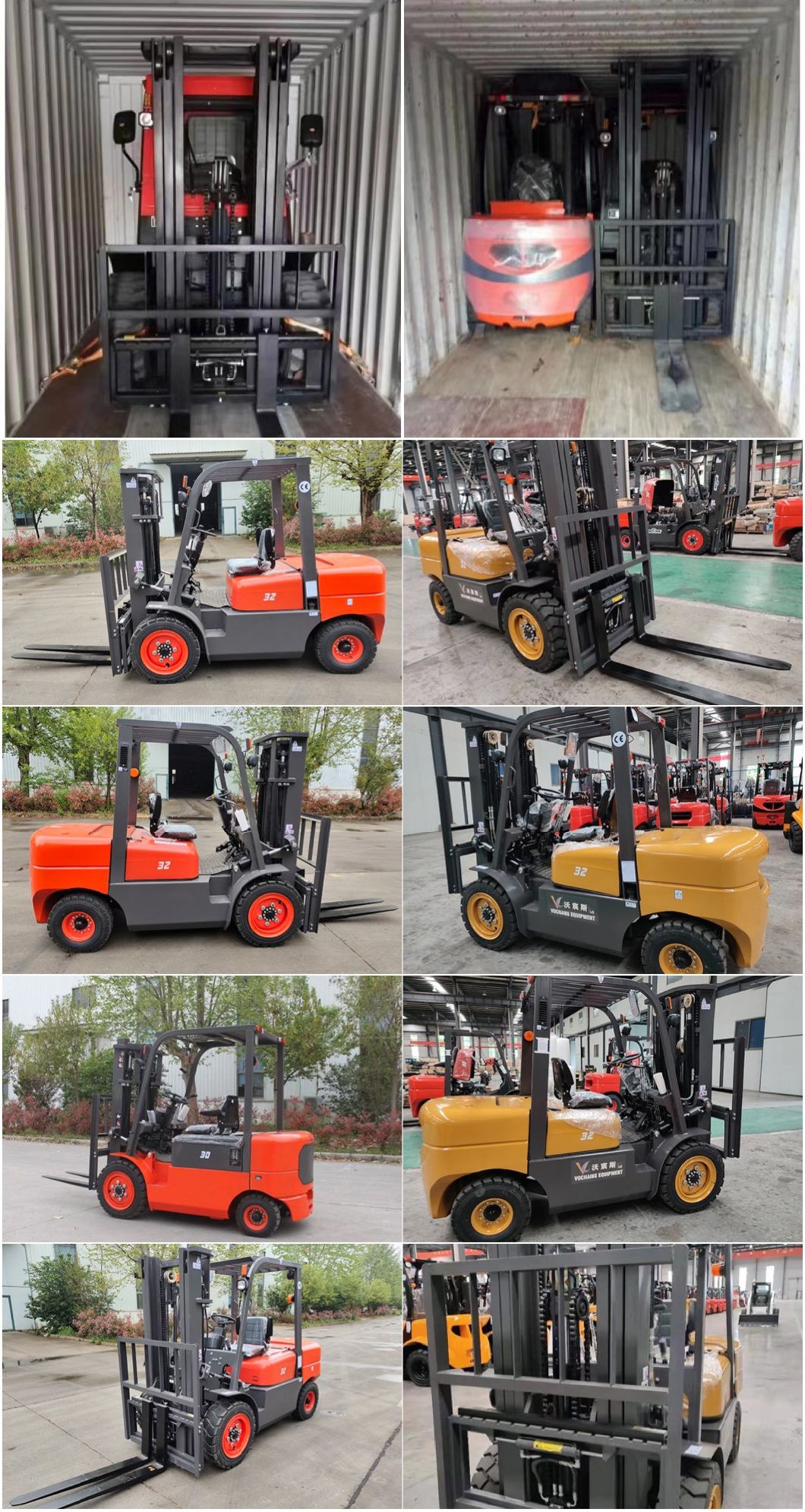 Vochains 4000kgs Forklift Diesel 4.0t VSD40fr Forklift Truck Diesel 4WD Price