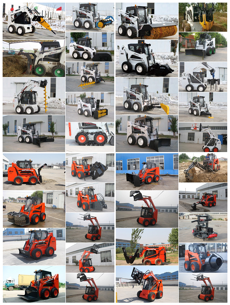 Vcs1605 1600kgs Multi-Function Big Skid Steer Loader with Sweeper Planner Hydraulic Hammer